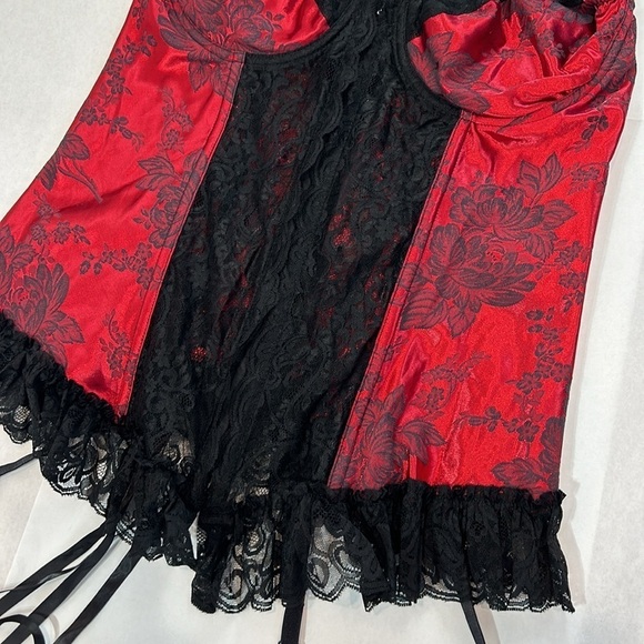 Vintage intimate, apparel, brocade lace back corset top women’s plus size 40 - Picture 2 of 7